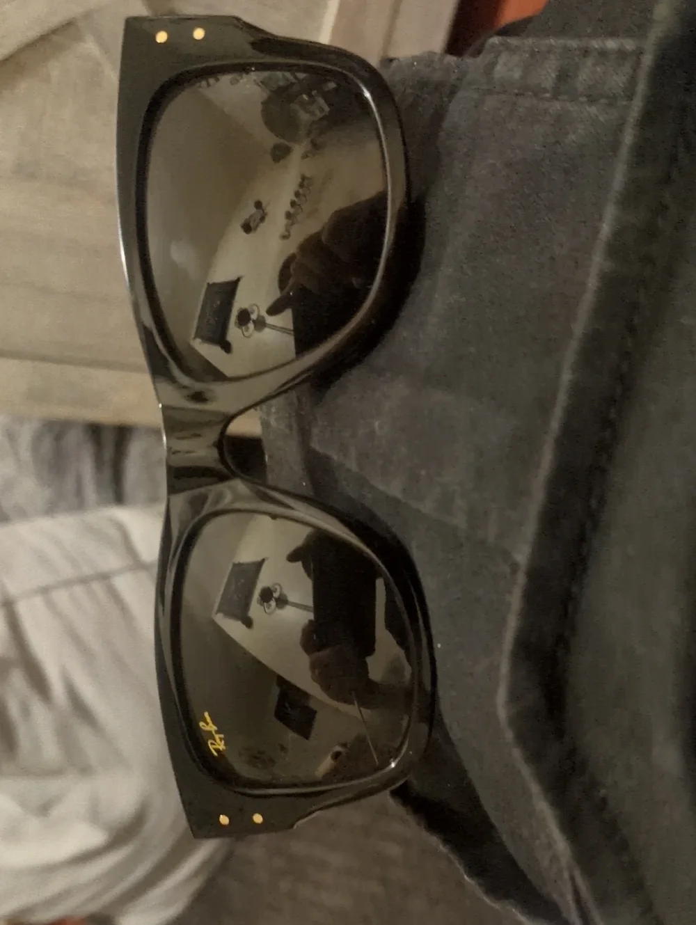 Ray-Ban Black Square Sunglasses with Dark Lenses
